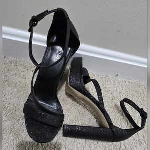 MK Elegant Black Glitter High Heels